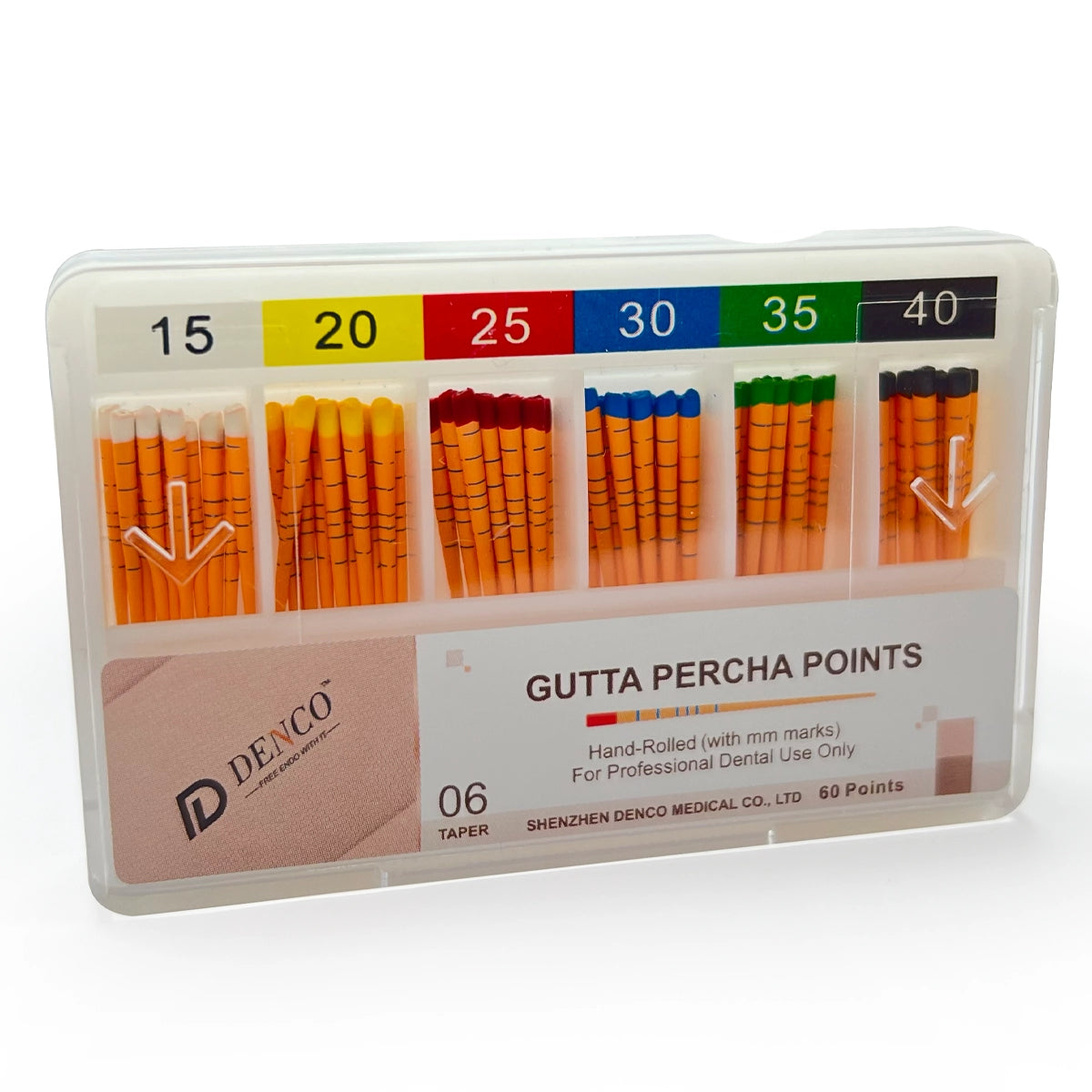 Conos de Gutapercha milimetrados aumentados Denco