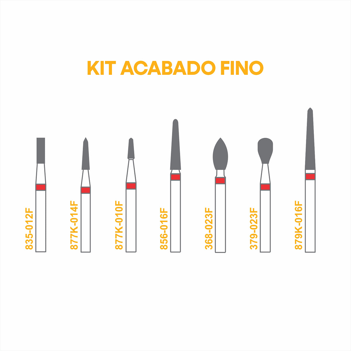 Kit de Fresas Acabado Grano Fino Skydent