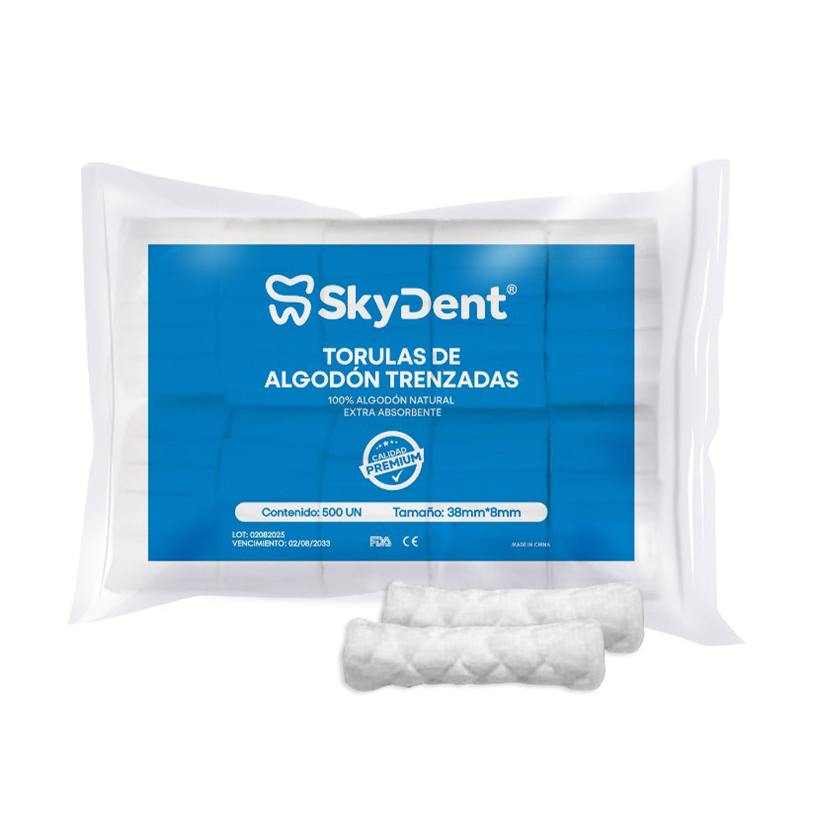 Tórulas de algodón trenzadas 500 un Skydent