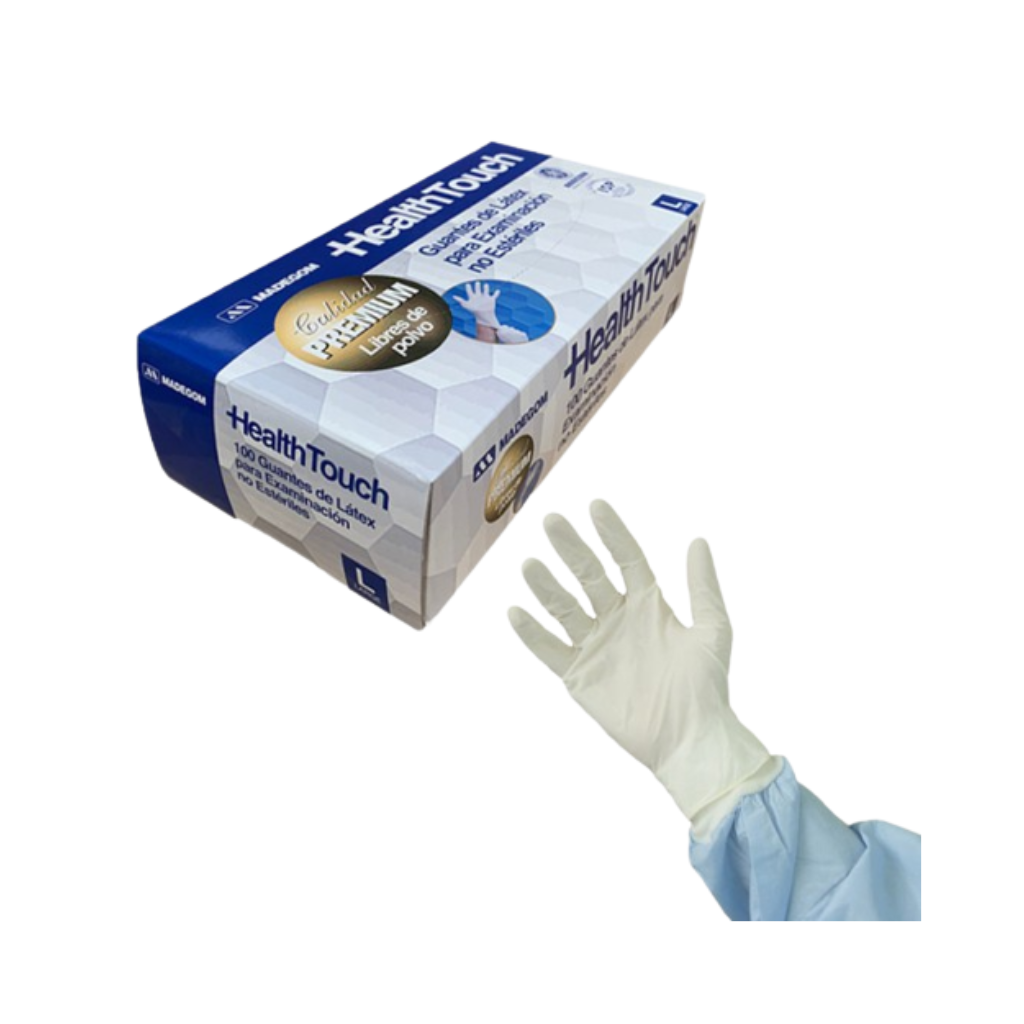 Guantes de latex Premium libre de polvo Health Touch