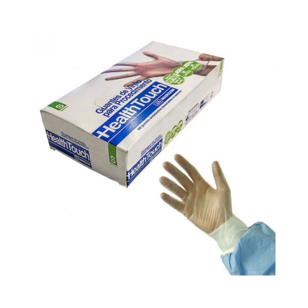 Guantes de vinilo 100 unidades sin polvo Health Touch