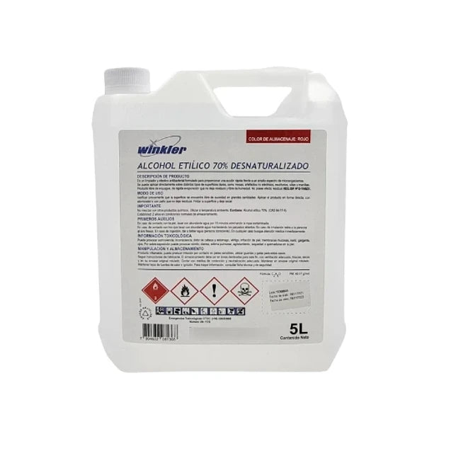 Alcohol desnaturalizado 70% Winkler