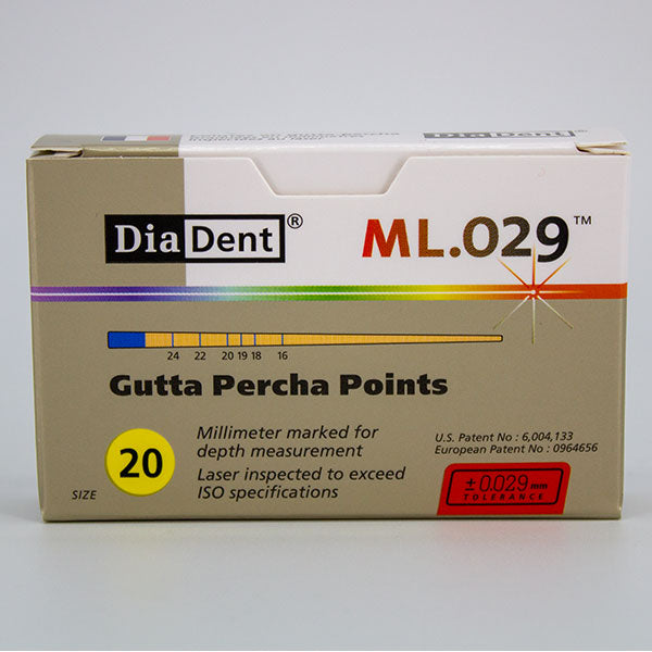 Conos de GutaperchaTaper .02 ML.029 Diadent