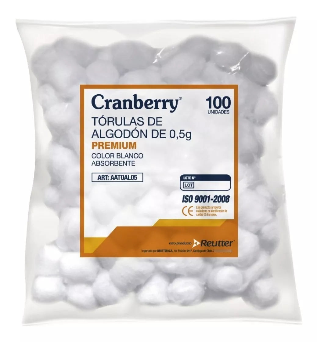 Tórulas de Algodón 0.5 g x 100 unidades Cranberry