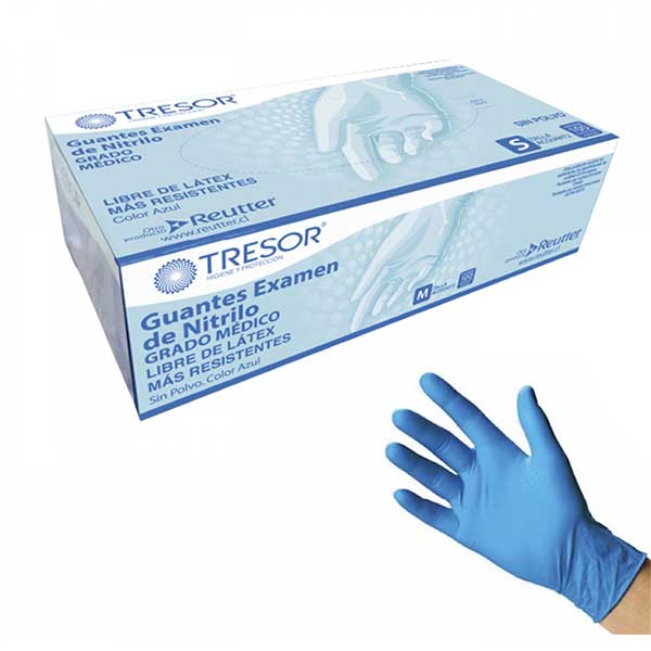 Guantes de Nitrilo Azul-Celeste Tresor