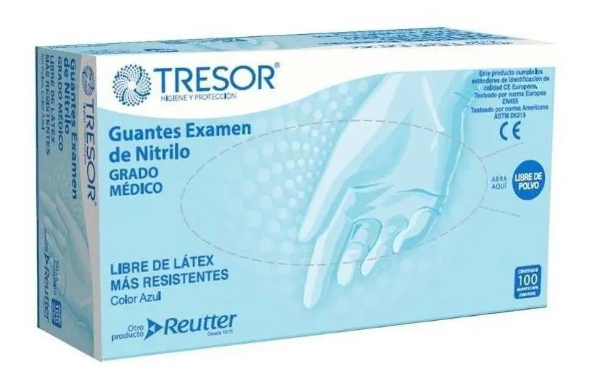 Guantes de Nitrilo Azul-Celeste Tresor