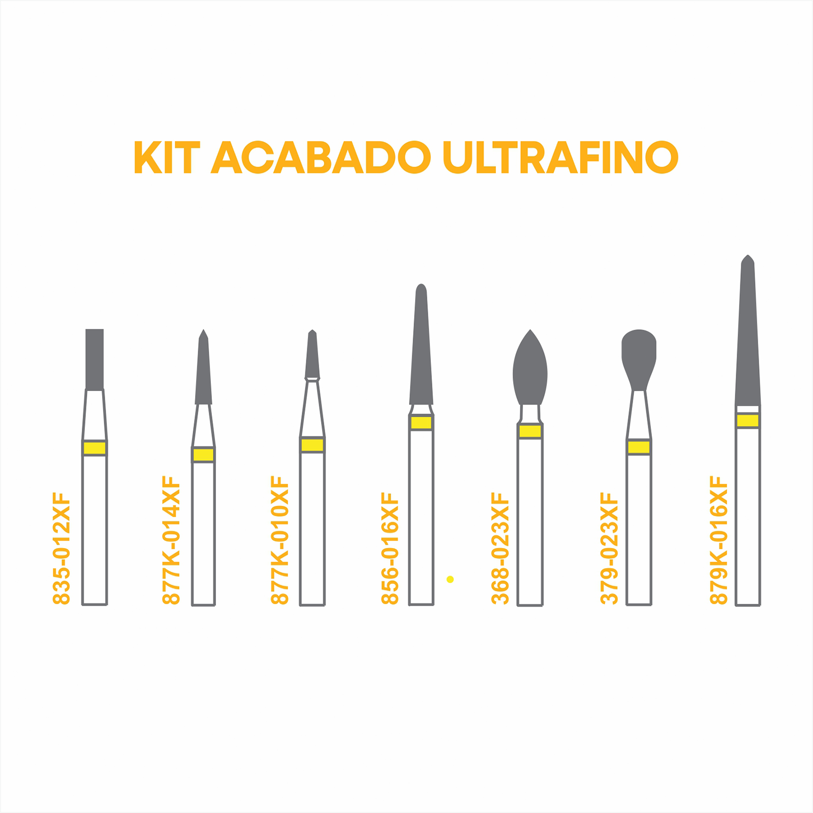 Kit de Fresas Acabado Grano UltraFino Skydent