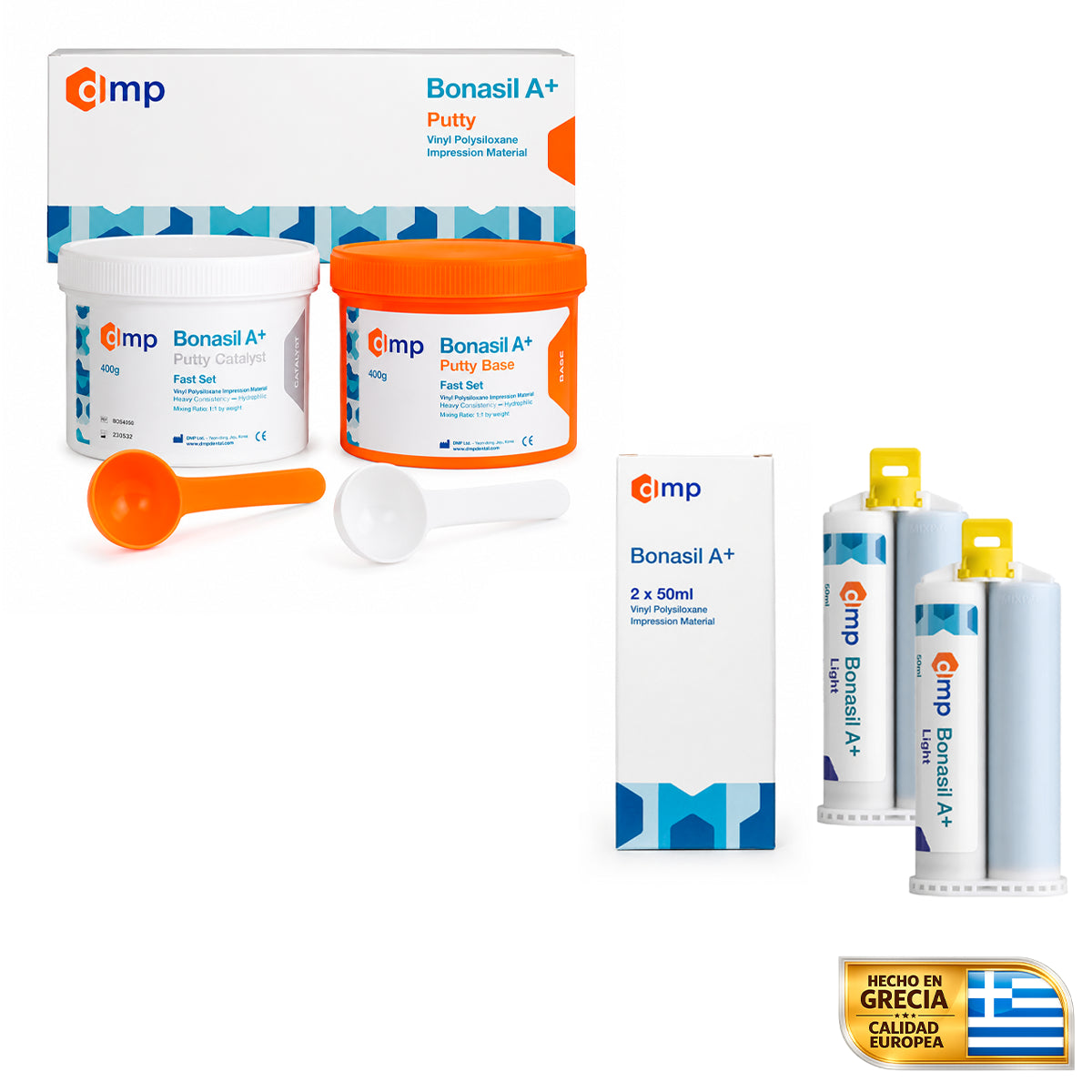 Silicona Bonasil A+ por Adición DMP Kit completo pesada + liviana