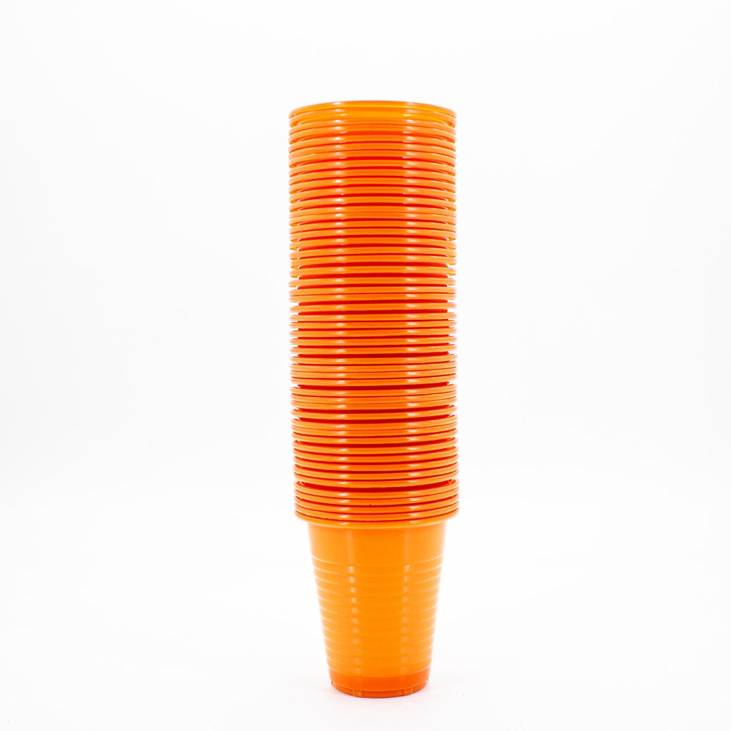 Vasos plásticos desechables 100 unidades Machtig Naranjo