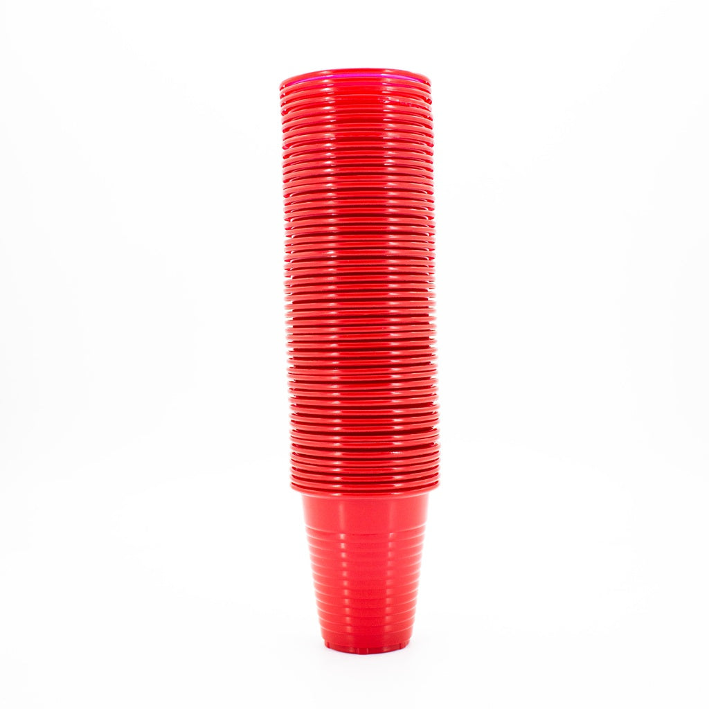 Vasos plásticos desechables 100 unidades Machtig Rojo