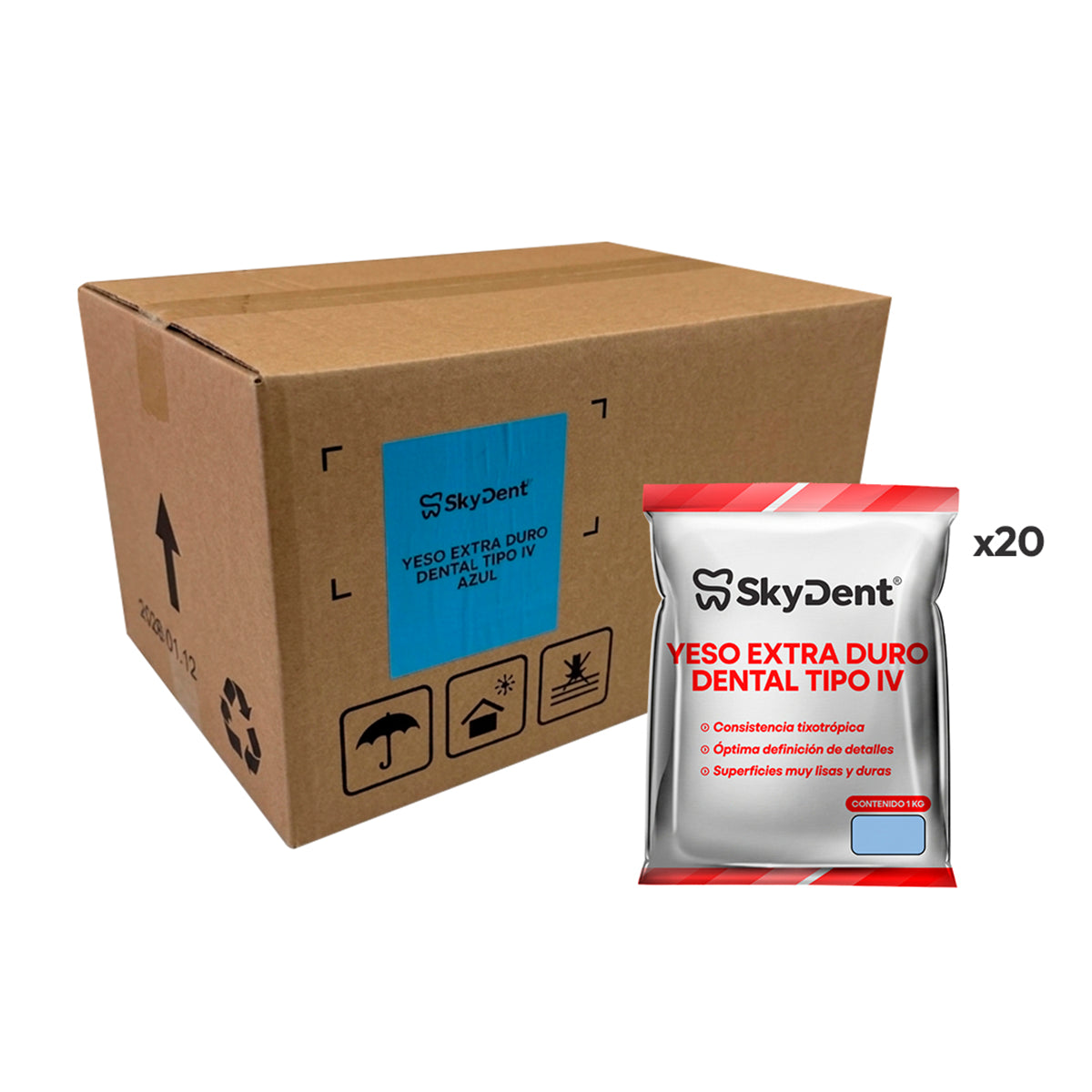 Embalaje Yeso Extra Duro Dental Tipo IV Skydent 20kg