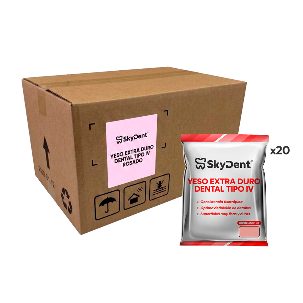 Embalaje Yeso Extra Duro Dental Tipo IV Skydent 20kg