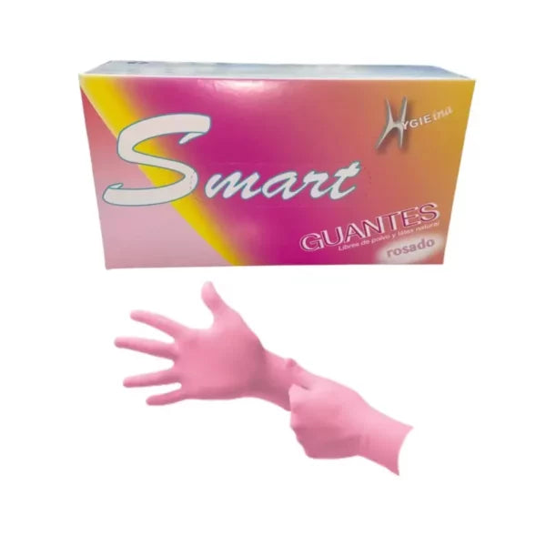 Guantes Smart Nitrilo Rosado 100 unidades