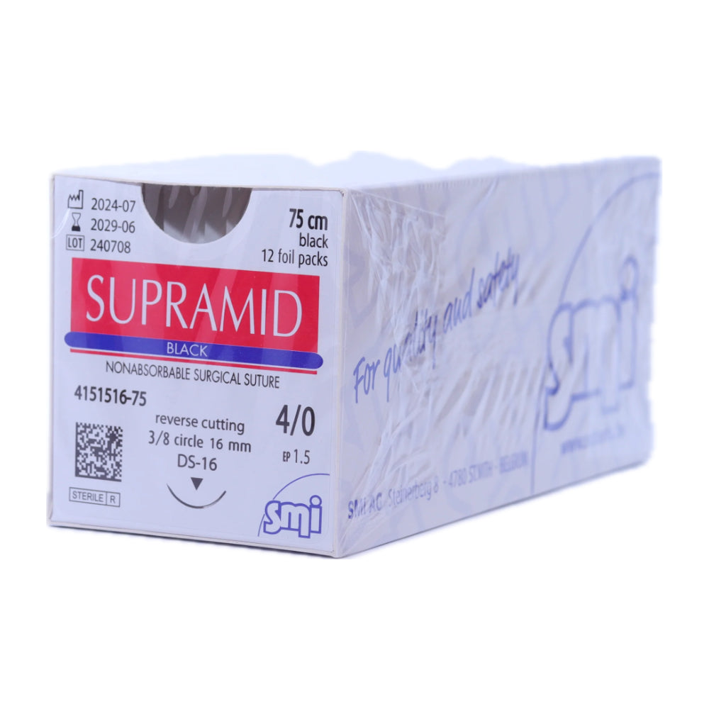 Sutura Supramid – Poliamida Pseudo-Monofilamento No Absorbible Negro SMI