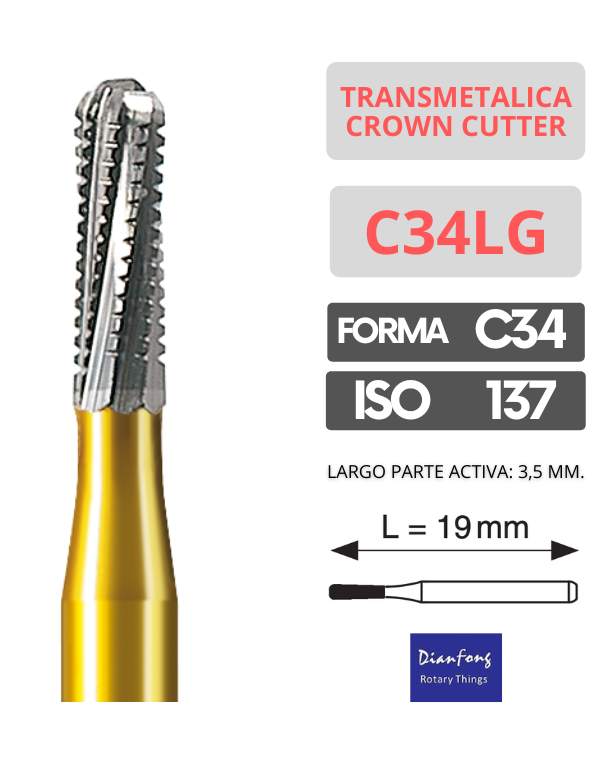 Fresa transmetálica C34LG 012 DF